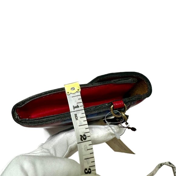 NWT Patricia Nash Kaisa Leather Clutch Wallet Wristlet – Grecian Rose Blue/Red - Picture 5 of 13